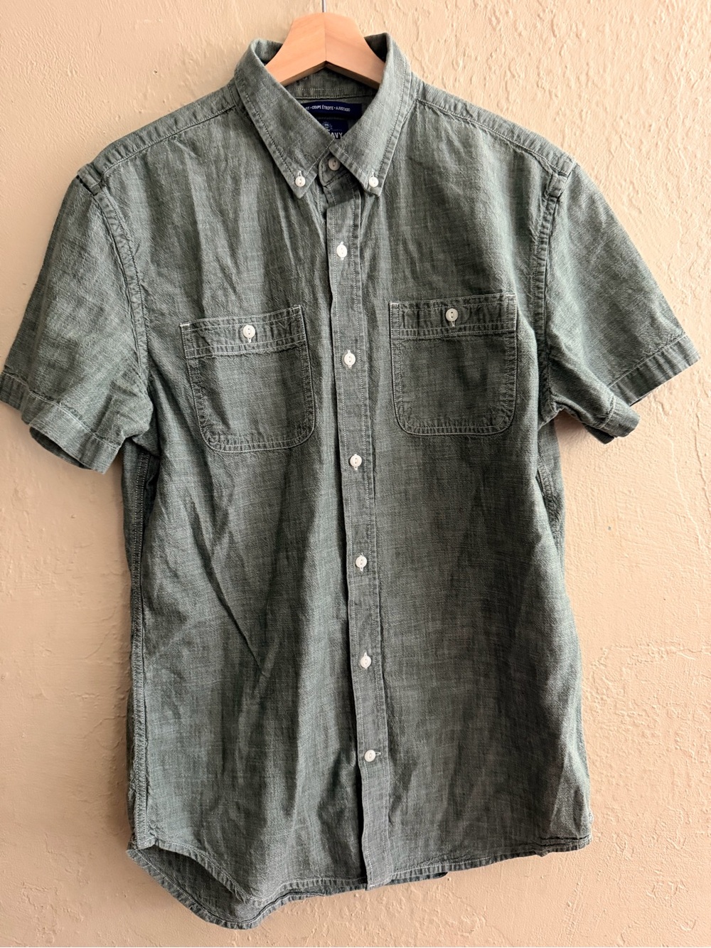 Old Navy Men's Short-Sleeve Button-Down Shirt — Olive